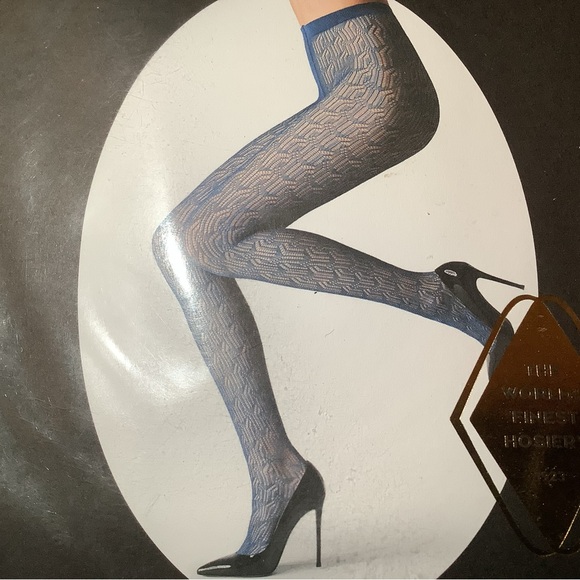 Fogal Caren fine knitted net pantyhose, style 5029, color noir (black), size: S - Picture 3 of 11